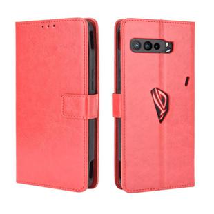 For Asus ROG Phone 3 ZS661KS Retro Crazy Horse Texture Horizontal Flip Leather Case , with Holder & Card Slots & Photo Frame(Red)