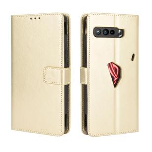 For Asus ROG Phone 3 ZS661KS Retro Crazy Horse Texture Horizontal Flip Leather Case , with Holder & Card Slots & Photo Frame(Gold)