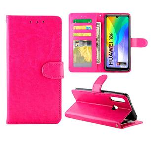 For Huawei Y6p(2020) Crazy Horse Texture Leather Horizontal Flip Protective Case with Holder & Card Slots & Wallet & Photo Frame(Magenta)