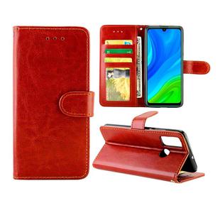 For Huawei P Smart(2020) Crazy Horse Texture Leather Horizontal Flip Protective Case with Holder & Card Slots & Wallet & Photo Frame(Brown)