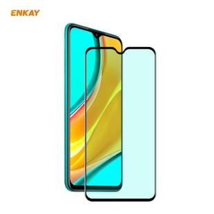 For Xiaomi Redmi 9 / 9A / 9C ENKAY Hat-Prince 0.26mm 9H 6D Curved Full Screen Eye Protection Green Film Tempered Glass Protector