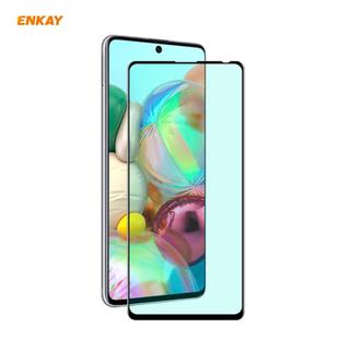 For Samsung Galaxy A71 ENKAY Hat-Prince 0.26mm 9H 6D Curved Full Screen Eye Protection Green Film Tempered Glass Protector