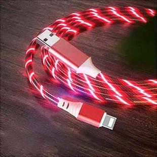 2.4A USB to 8 Pin Colorful Streamer Fast Charging Cable, Length: 1m(Red Light)