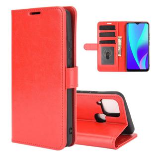 For OPPO Realme C15 R64 Texture Single Horizontal Flip Protective Case with Holder & Card Slots & Wallet& Photo Frame(Red)