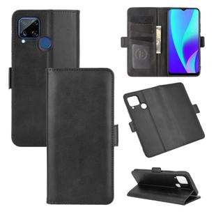 For OPPO Realme C15 Dual-side Magnetic Buckle Horizontal Flip Leather Case with Holder & Card Slots & Wallet(Black)