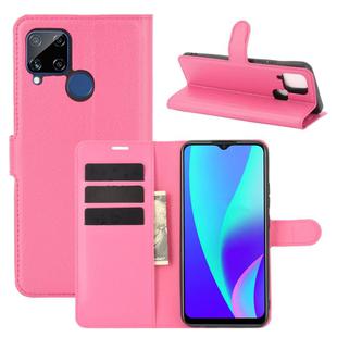 For OPPO Realme C15 Litchi Texture Horizontal Flip Protective Case with Holder & Card Slots & Wallet(Rose red)
