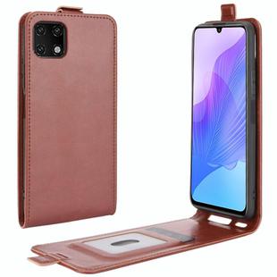 For Huawei Enjoy 20 R64 Texture Single Vertical Flip Leather Protective Case with Card Slots & Photo Frame(Brown)