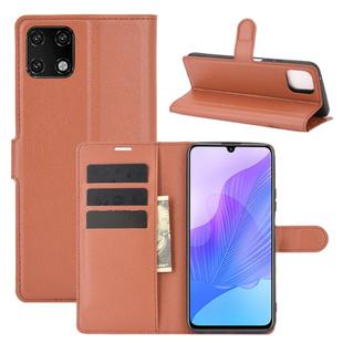 For Huawei Enjoy 20 Litchi Texture Horizontal Flip Protective Case with Holder & Card Slots & Wallet(Brown)