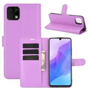 For Huawei Enjoy 20 Litchi Texture Horizontal Flip Protective Case with Holder & Card Slots & Wallet(Purple)
