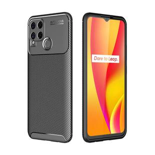 For OPPO Realme C15 Carbon Fiber Texture Shockproof TPU Case(Black)