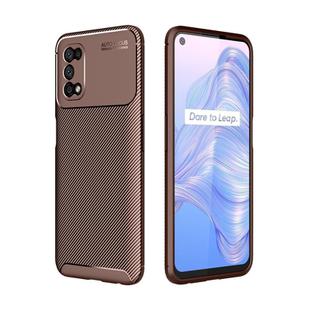 For OPPO Realme V5 Carbon Fiber Texture Shockproof TPU Case(Brown)