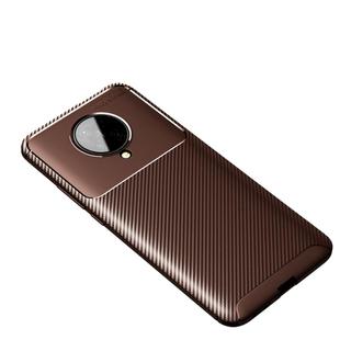 For Xiaomi Redmi K30 Ultra Carbon Fiber Texture Shockproof TPU Case(Brown)