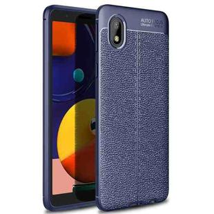 For Samsung Galaxy A01 Core/M01Core Litchi Texture TPU Shockproof Case(Navy Blue)