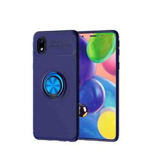 For Samsung Galaxy A01 Core Metal Ring Holder 360 Degree Rotating TPU Case(Blue+Blue)