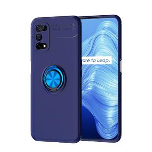 For OPPO Realme V5 Metal Ring Holder 360 Degree Rotating TPU Case(Blue+Blue)