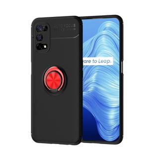 For OPPO Realme V5 Metal Ring Holder 360 Degree Rotating TPU Case(Black+Red)