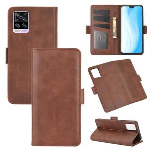 For Vivo S7 5G Dual-side Magnetic Buckle Horizontal Flip Leather Case with Holder & Card Slots & Wallet(Brown)