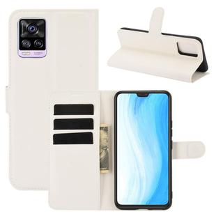 For Vivo S7 5G Litchi Texture Horizontal Flip Protective Case with Holder & Card Slots & Wallet(White)