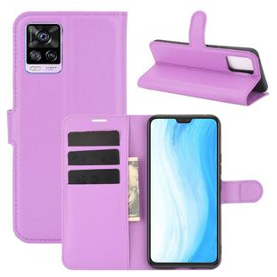 For Vivo S7 5G Litchi Texture Horizontal Flip Protective Case with Holder & Card Slots & Wallet(Purple)