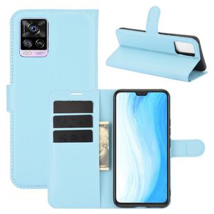 For Vivo S7 5G Litchi Texture Horizontal Flip Protective Case with Holder & Card Slots & Wallet(Blue)