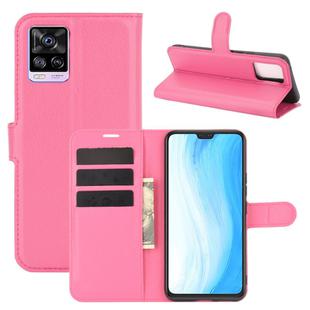 For Vivo S7 5G Litchi Texture Horizontal Flip Protective Case with Holder & Card Slots & Wallet(Rose red)