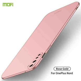 For OnePlus Nord MOFI Frosted PC Ultra-thin Hard Case(Rose Gold)