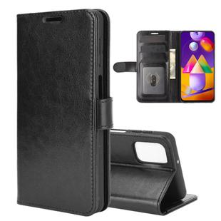 For Samsung Galaxy M31s R64 Texture Single Horizontal Flip Protective Case with Holder & Card Slots & Wallet & Photo Frame(Black)