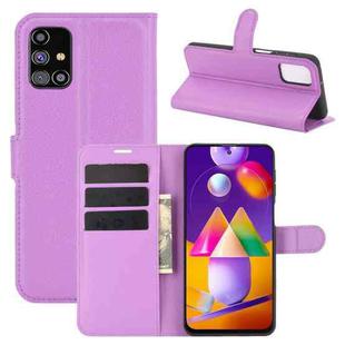 For Samsung Galaxy M31s Litchi Texture Horizontal Flip Protective Case with Holder & Card Slots & Wallet(Purple)