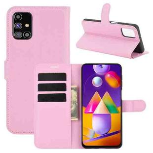 For Samsung Galaxy M31s Litchi Texture Horizontal Flip Protective Case with Holder & Card Slots & Wallet(Pink)