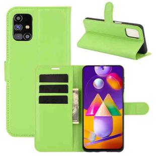 For Samsung Galaxy M31s Litchi Texture Horizontal Flip Protective Case with Holder & Card Slots & Wallet(Green)