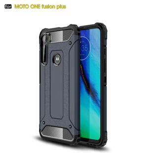 For Motorola One Fusion+ Magic Armor TPU + PC Combination Case(Navy Blue)