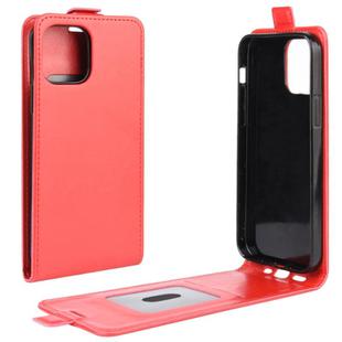 For iPhone 12 Pro Max R64 Texture Single Vertical Flip Leather Protective Case with Card Slots & Photo Frame(Red)
