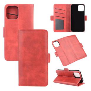 For iPhone 12 mini Dual-side Magnetic Buckle Horizontal Flip Leather Case with Holder & Card Slots & Wallet(Red)