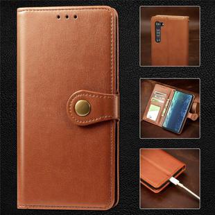 For Motorola Edge Retro Solid Color Leather Buckle Phone Case with Lanyard & Photo Frame & Card Slot & Wallet & Stand Function(Brown)