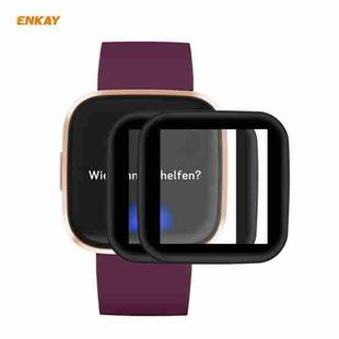 For Fitbit Versa 2 2 PCS ENKAY Hat-Prince 3D Full Screen Soft PC Edge + PMMA HD Screen Protector Film