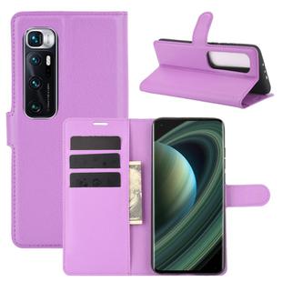For Xiaomi Mi 10 Ultra Litchi Texture Horizontal Flip Protective Case with Holder & Card Slots & Wallet(Purple)