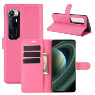 For Xiaomi Mi 10 Ultra Litchi Texture Horizontal Flip Protective Case with Holder & Card Slots & Wallet(Rose Red)