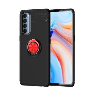 For OPPO Reno 4 Pro 4G Metal Ring Holder 360 Degree Rotating TPU Case(Black+Red)