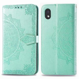 For Motorola One Fusion Plus Mandala Flower Embossed Horizontal Flip Leather Case with Bracket / Card Slot / Wallet / Lanyard(Green)