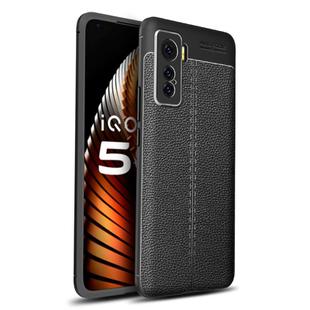 For VIVO IQOO 5 Litchi Texture TPU Shockproof Case(Black)