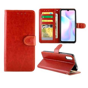 For Xiaomi Redmi 9A Crazy Horse Texture Leather Horizontal Flip Protective Case with Holder & Card Slots & Wallet & Photo Frame(Brown)