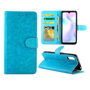 For Xiaomi Redmi 9A Crazy Horse Texture Leather Horizontal Flip Protective Case with Holder & Card Slots & Wallet & Photo Frame(baby Blue)