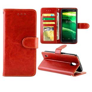 For Nokia C1 Crazy Horse Texture Leather Horizontal Flip Protective Case with Holder & Card Slots & Wallet & Photo Frame(Brown)