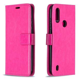 For Motorola Moto E6s (2020) Crazy Horse Texture Horizontal Flip Leather Case with Holder & Card Slots & Wallet & Photo Frame(Rose)