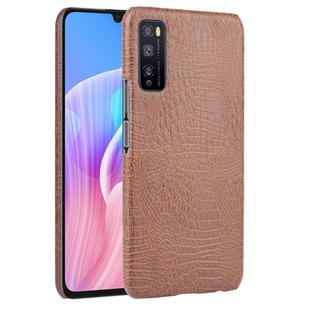 For Huawei Enjoy Z/Enjoy 20 Pro Shockproof Crocodile Texture PC + PU Case(Brown)