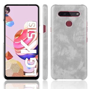 For LG K51S Shockproof Litchi Texture PC + PU Case(Gray)