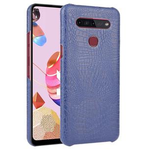 For LG K51S Shockproof Crocodile Texture PC + PU Case(Blue)