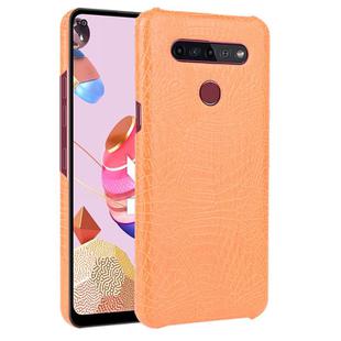 For LG K51S Shockproof Crocodile Texture PC + PU Case(Orange)