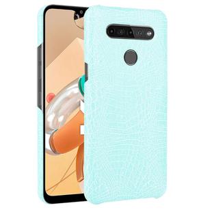 For LG K41S Shockproof Crocodile Texture PC + PU Case(Light green)