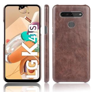 For LG K41S Shockproof Litchi Texture PC + PU Case(Brown)